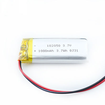 Custom Flexible Thin Lithium Polymer Battery 102050 3.7wh