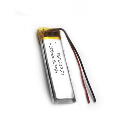 501240 Mini Flat Lithium Polymer Battery 3.7v 200mAh Rechargeable Battery 051240