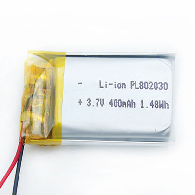 802030 KC CE Rechargeable Li Polymer Battery 3.7V 400mAh Lipo Battery