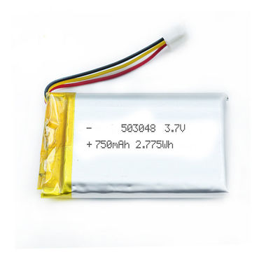 ROHS 503048 750MAh Lipo Polymer Battery With Wire Connector PCB