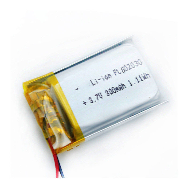 Customized 602030 Lipo 3.7 Volt Battery 300mah 6.0mm Thick