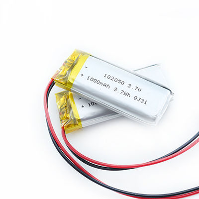 Custom Flexible Thin Lithium Polymer Battery 102050 3.7wh
