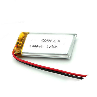 402550 Rechargeable Flat Lithium Polymer Battery Consumer Electronics 3.7V 400mah