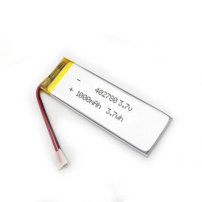 Custom Flexible 4.0mm Thin Lipo Battery 3.7V 1000Mah 402780