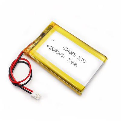 High Performance 654065 3.7v 2000mah Lipo Battery 6.5*40*67mm