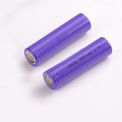 0.2C Rechargeable Li Ion Battery 3.7 V 2000mah 7.4 Wh Cylindrical 300 Times